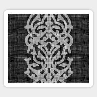 black linen with white damask Sticker